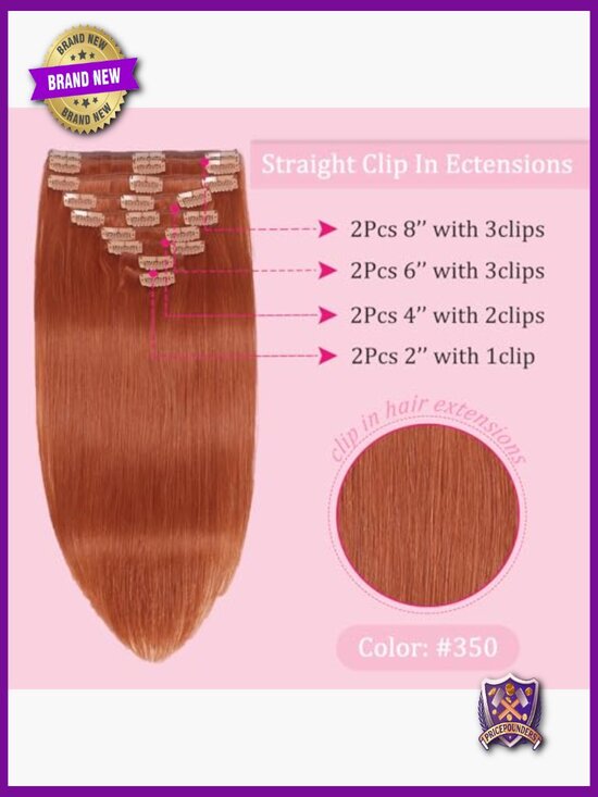 20 Inch Clip In Hair Extensions 120g 8pcs Double Weft Remy Human Hair main image 3